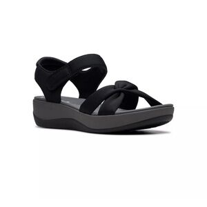 Clarks Cloudsteppers Arla Daisy Women’s Black Sandals Size 8 (EU 39)